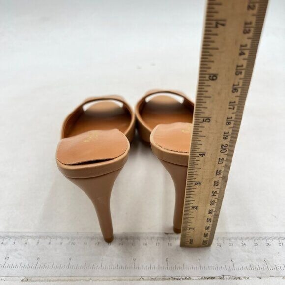 Milooey shoes Open Peep Toe Mules for Women Stiletto High Heels Brown - Picture 4 of 7